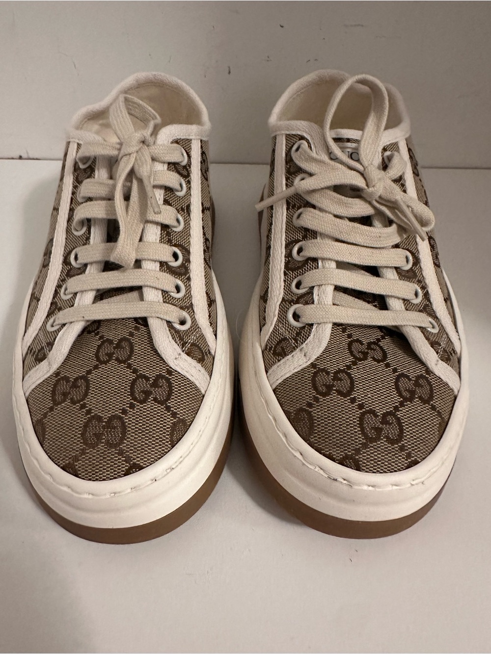 Gucci Beige/Brown Tennis Treck Low-Top  Sneakers women’s  EU size 37/us 7